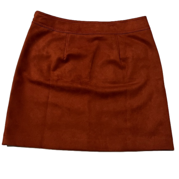 Loft Women’s Suede Burnt Orange Skirt with Hidden Side Zipper Size 8 - Picture 2 of 5